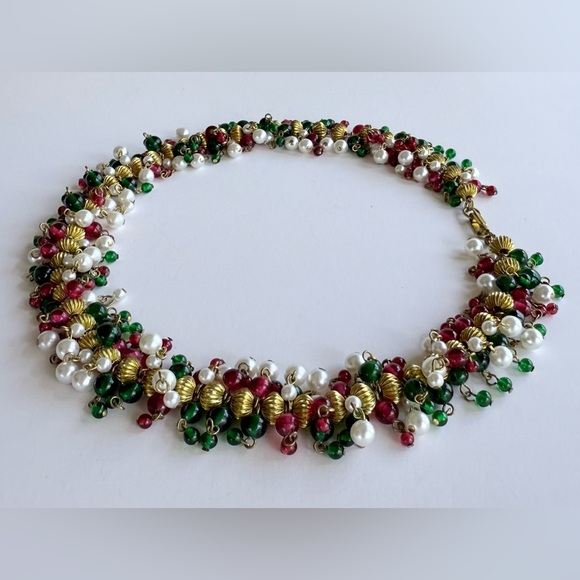 Vintage Chanel Mughal Style Glass Necklace, Circa 1930-1960s Attr Maison Gripoix - Picture 6 of 16